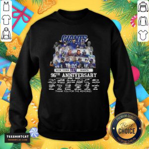 New York Giant 96th Anniversary 1925 2021 Thank You For The Memories Signatures Sweatshirt - Design By Teeshirtcat.com
