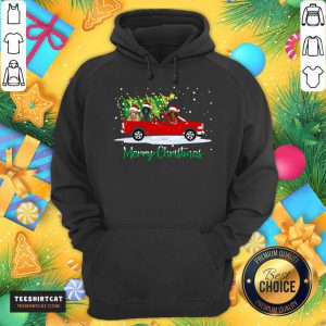 Poodle Red Car Truck Christmas Tree Funny Santa Xmas Dog Poodle Red Car Truck Christmas Tree Fu T-Hoodie- Design By Teeshirtcat.com