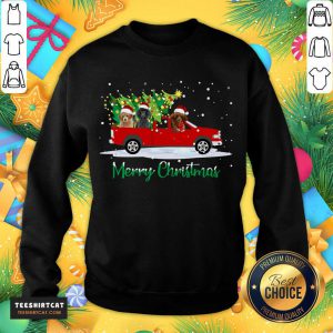 Poodle Red Car Truck Christmas Tree Funny Santa Xmas Dog Poodle Red Car Truck Christmas Tree Fu T-Sweatshirt- Design By Teeshirtcat.com