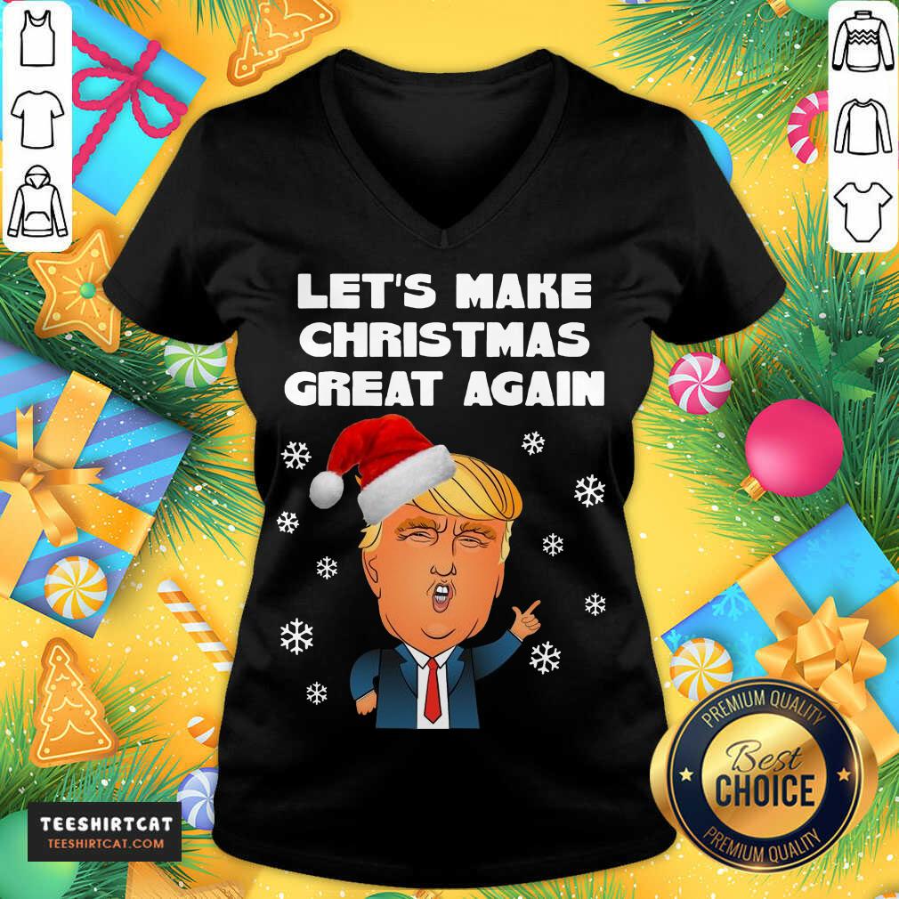 Santa Donald Trump Let's Make Christmas Great Again V Neck- Design By Teeshirtcat.com Santa Donald Trump Let's Make Christmas Great Again V Neck- Design By Teeshirtcat.com