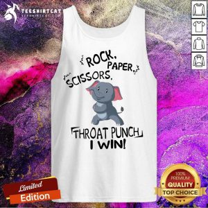 Elephant Rock Paper Scissors Throat Punch I Win Tank Top - Design By Teeshirtcat.com