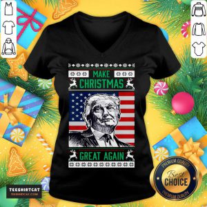 Family Matching Christmas Pajamas Donald Trump Xmas V Neck- Design By Teeshirtcat.com
