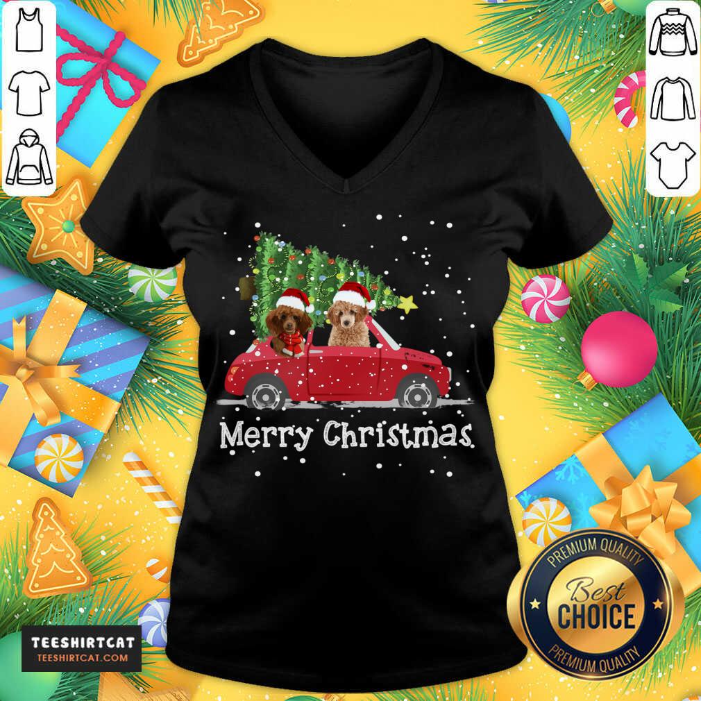 Poodle Red Car Truck Christmas Tree Santa Xmas Dog Merry Christmas Poodle Dog Poodle Red Car Truck Christmas Tree San T-V Neck- Design By Teeshirtcat.com Poodle Red Car Truck Christmas Tree Santa Xmas Dog Merry Christmas Poodle Dog Poodle Red Car Truck Christmas Tree San T-V Neck- Design By Teeshirtcat.com