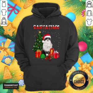 Santatime Cat Merry Christmas Tree Gift Hoodie- Design By Teeshirtcat