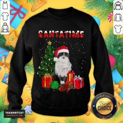 Santatime Cat Merry Christmas Tree Gift Sweatshirt- Design By Teeshirtcat Santatime Cat Merry Christmas Tree Gift Sweatshirt- Design By Teeshirtcat