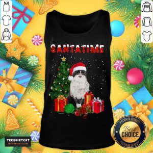 Santatime Cat Merry Christmas Tree Gift Tank Top- Design By Teeshirtcat