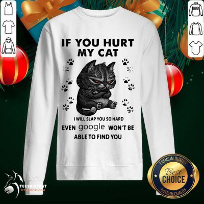 If You Hurt My Cat I Will Slap You So Hard Even Google Won't Be Able To Find You Sweatshirt- Design By Teeshirtcat.com If You Hurt My Cat I Will Slap You So Hard Even Google Won't Be Able To Find You Sweatshirt- Design By Teeshirtcat.com
