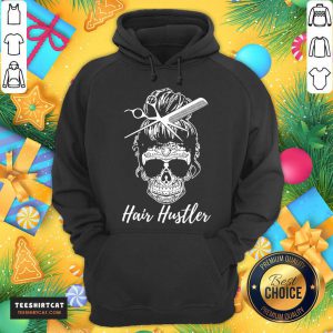 Skull Sugar Girl Hair Hustler Hoodie- Design By Teeshirtcat.com