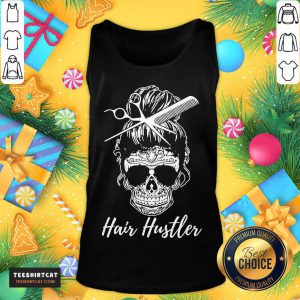 Skull Sugar Girl Hair Hustler Tank Top- Design By Teeshirtcat.com