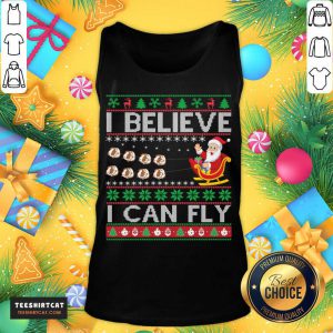 I Believe I Can Fly Christmas Gift Christmas T-Tank Top- Design By Teeshirtcat.com