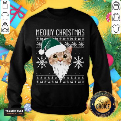 Meowy Christmas Santa Ugly Christmas Sweatshirt- Design By Teeshirtcat.com Meowy Christmas Santa Ugly Christmas Sweatshirt- Design By Teeshirtcat.com