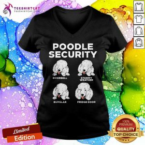 Poodle Security Animal Pet Guard Dog Owner V Neck- Design By Teeshirtcat.com