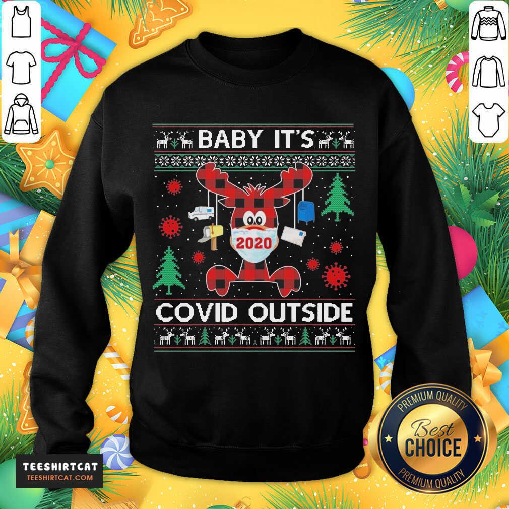 Reindeer Face Mask 2020 Baby It'S Covid Outside Ugly Christmas Sweater Sweatshirt- Design By Teeshirtcat.com Reindeer Face Mask 2020 Baby It'S Covid Outside Ugly Christmas Sweater Sweatshirt- Design By Teeshirtcat.com