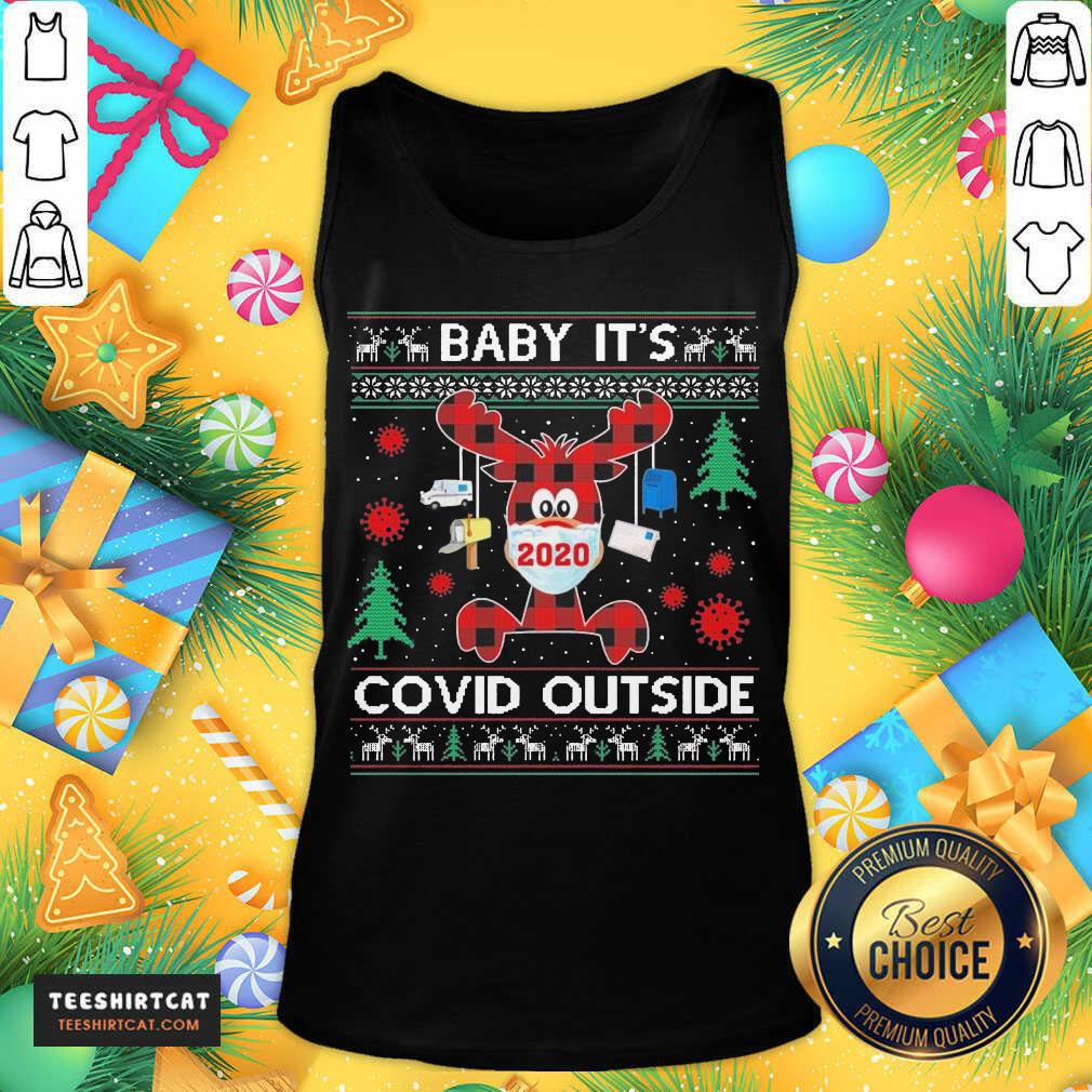 Reindeer Face Mask 2020 Baby It'S Covid Outside Ugly Christmas Sweater Tank Top- Design By Teeshirtcat.com Reindeer Face Mask 2020 Baby It'S Covid Outside Ugly Christmas Sweater Tank Top- Design By Teeshirtcat.com
