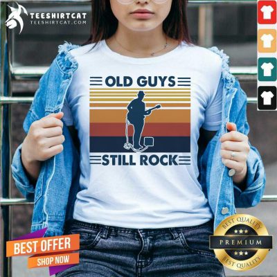 Guys Still Rock Vintage Retro V Neck- Design By Teeshirtcat.com Guys Still Rock Vintage Retro V Neck- Design By Teeshirtcat.com