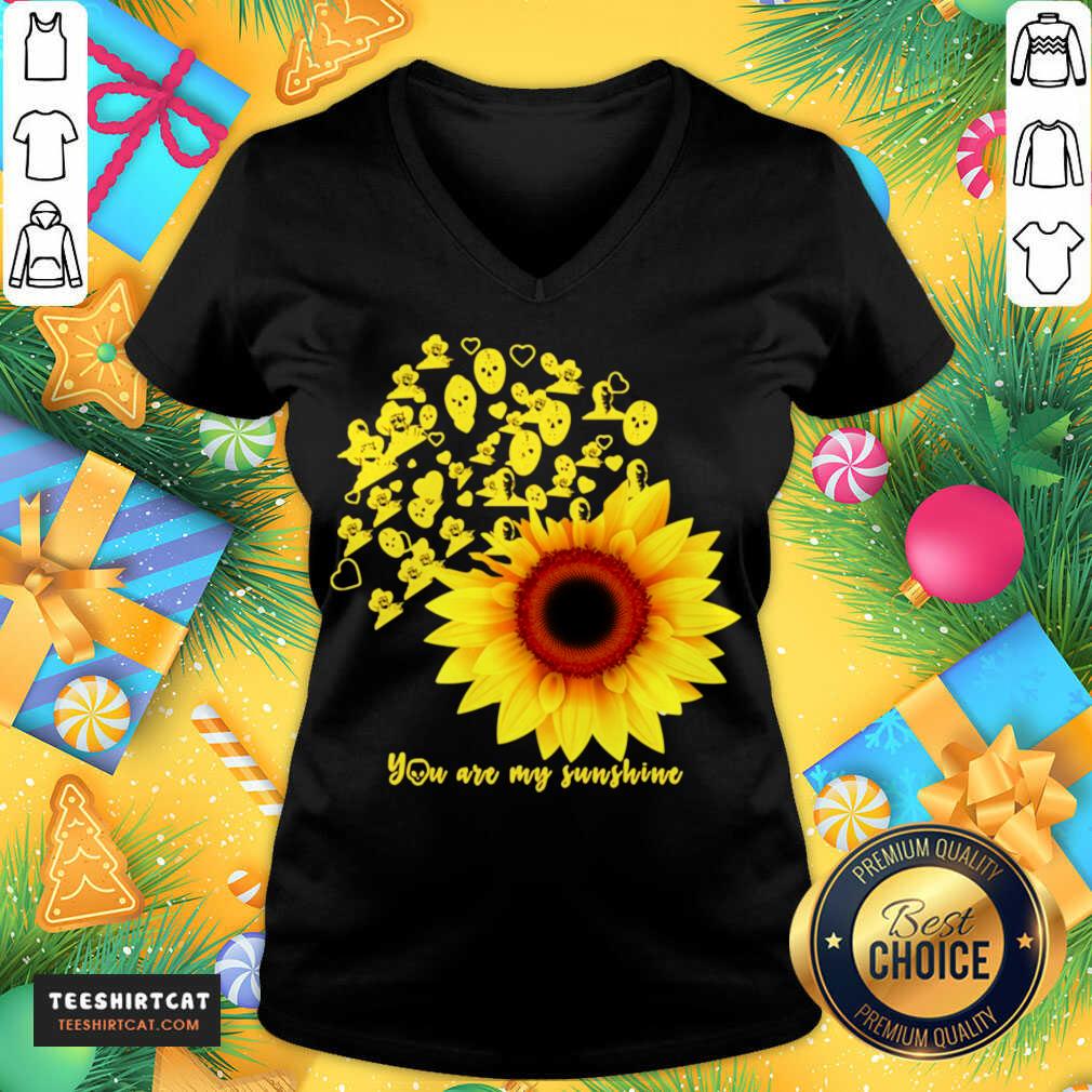 Horror Character Sunflower You Are My Sunshine V Neck- Design By Teeshirtcat.com Horror Character Sunflower You Are My Sunshine V Neck- Design By Teeshirtcat.com
