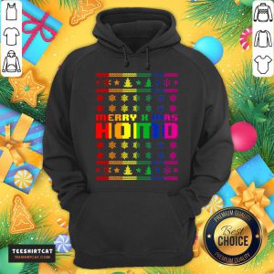 Merry X Mas Homo Rainbow Color Bisexual Homosexual Pride Hoodie- Design By Teeshirtcat.com