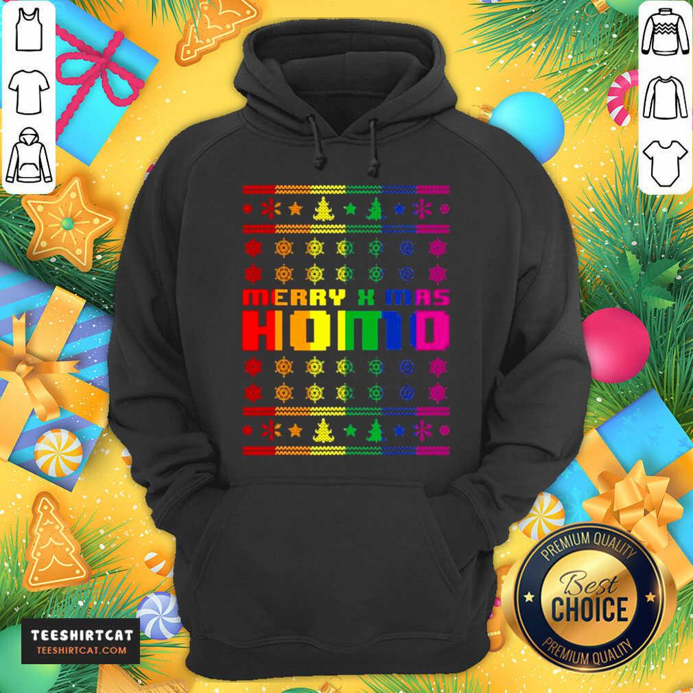 Merry X Mas Homo Rainbow Color Bisexual Homosexual Pride Hoodie- Design By Teeshirtcat.com Merry X Mas Homo Rainbow Color Bisexual Homosexual Pride Hoodie- Design By Teeshirtcat.com