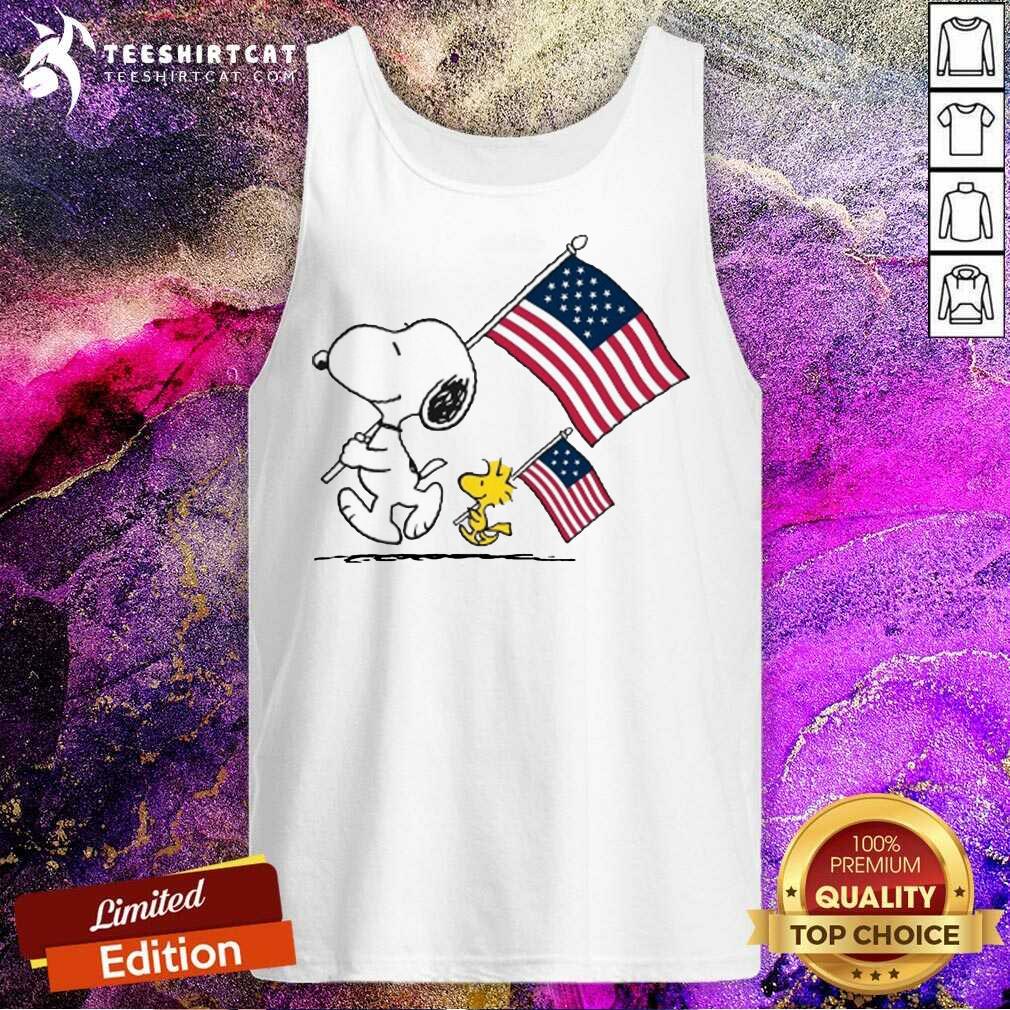 Snoopy And Woodstock Holding American Flag 4th Of July Tank Top- Design By Teeshirtcat.com Snoopy And Woodstock Holding American Flag 4th Of July Tank Top- Design By Teeshirtcat.com