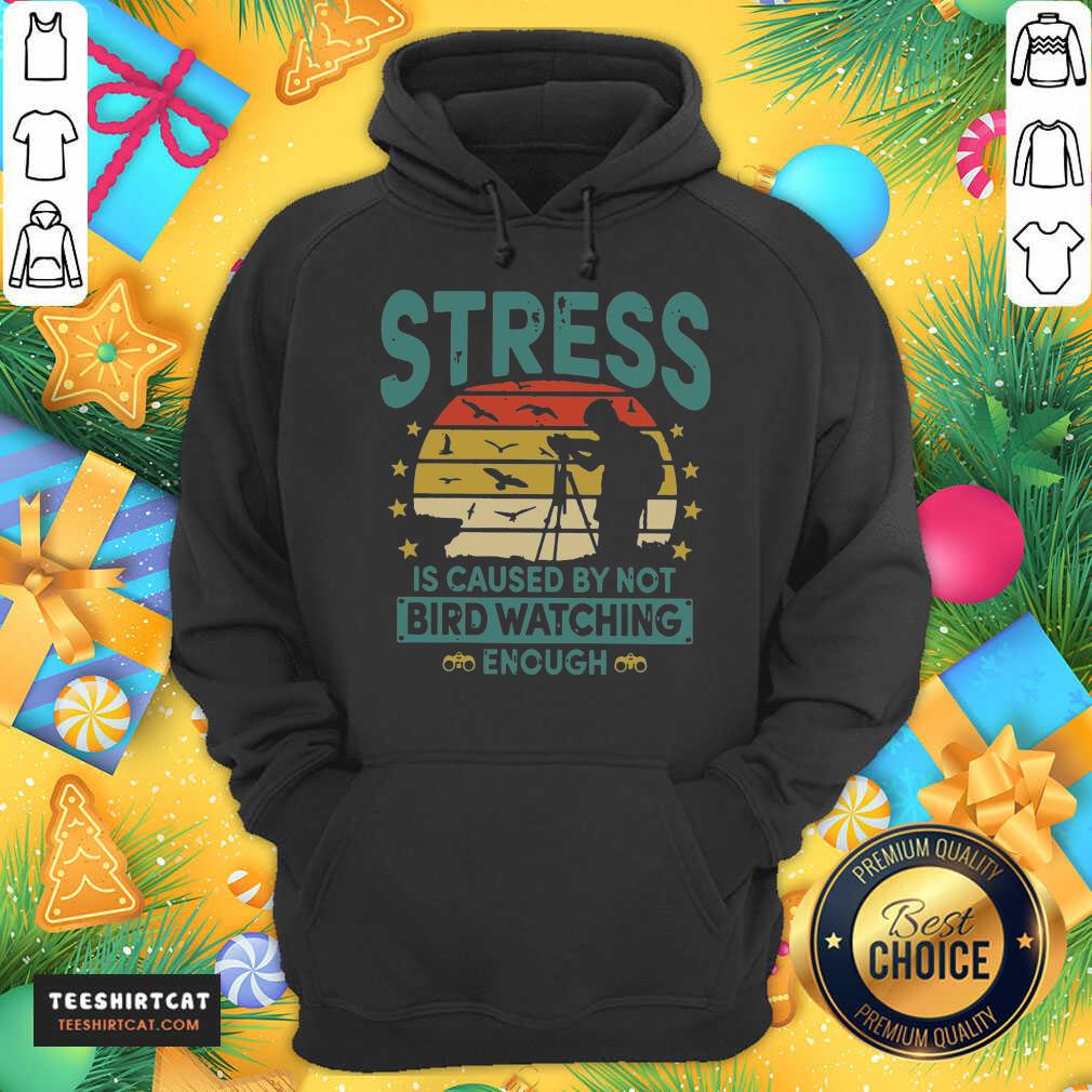 Stress Is Caused By Not Bird Watching Enough Vintage Hoodie- Design By Teeshirtcat.com