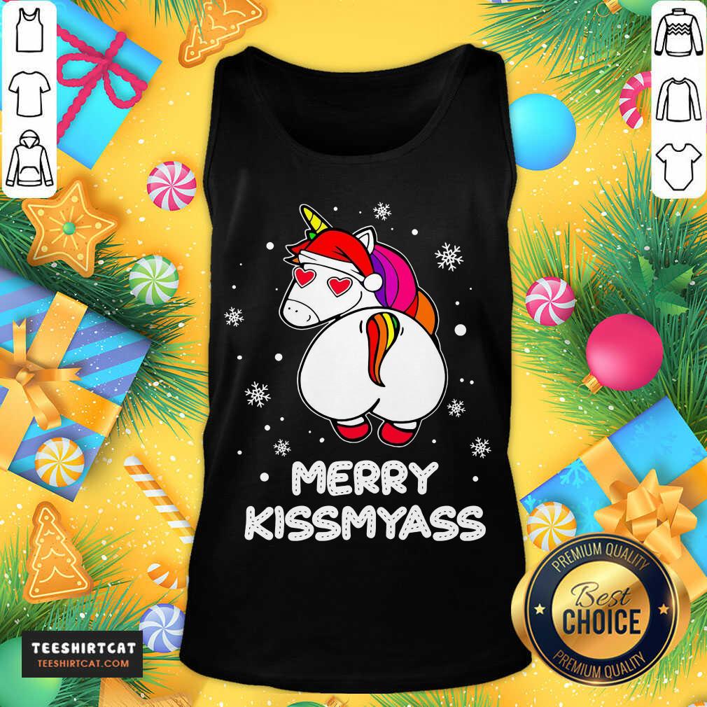 Unicorn Merry Kissmyass Ugly Christmas Tank Top- Design By Teeshirtcat.com Unicorn Merry Kissmyass Ugly Christmas Tank Top- Design By Teeshirtcat.com