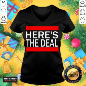 Here’s The Deal Words From A Crazy Debate With Joe Biden V Neck- Design By Teeshirtcat.com