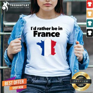 I'd Rather Be In France V Neck - Design By Teeshirtcat.com