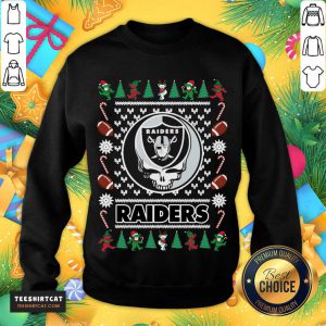 Las Vegas Raiders Grateful Dead Ugly Christmas Sweater Sweatshirt- Design By Teeshirtcat.com