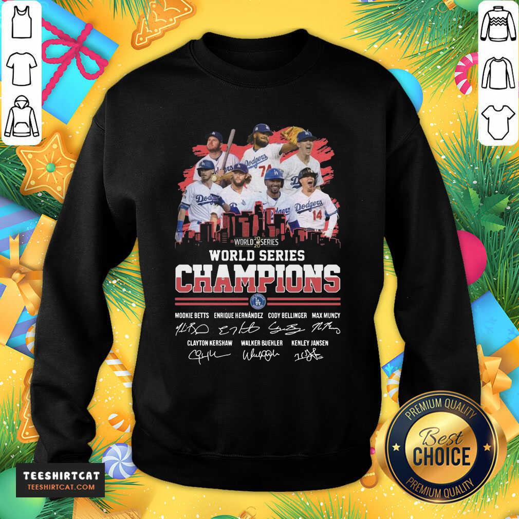 Los Angeles Dodgers 2020 World Series Champions Signatures Sweatshirt- Design By Teeshirtcat.com Los Angeles Dodgers 2020 World Series Champions Signatures Sweatshirt- Design By Teeshirtcat.com
