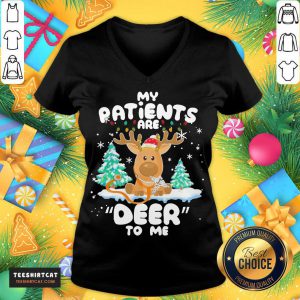 Reindeer My Patients Are Beer To Me Christmas Sweater V Neck- Design By Teeshirtcat.com
