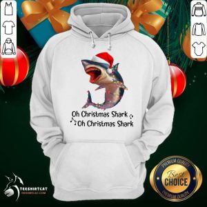 Shark Santa Light Oh Christmas Shart Oh Christmas Shark Hoodie- Design By Teeshirtcat.com
