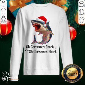 Shark Santa Light Oh Christmas Shart Oh Christmas Shark Sweatshirt- Design By Teeshirtcat.com