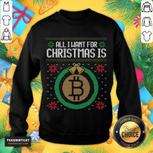 Ugly Sweater Christmas Bitcoin Sweatshirt- Design By Teeshirtcat.com