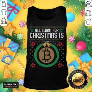 Ugly Sweater Christmas Bitcoin Tank Top- Design By Teeshirtcat.com