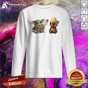 Baby Yoda And Baby Groot Frog Sweatshirt- Design By Teeshirtcat.com