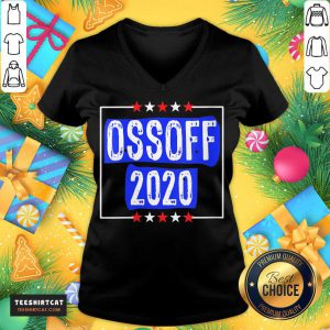 Jon Ossoff For Senate 2020 V Neck - Design By Teeshirtcat.com