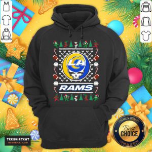 Los Angeles Rams Grateful Dead Ugly Christmas Sweater Hoodie- Design By Teeshirtcat.com