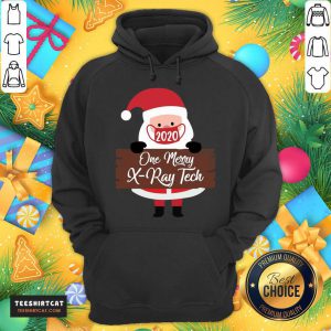 Santa Claus Face Mask 2020 One Merry X-Ray Tech Christmas Hoodie- Design By Teeshirtcat.com