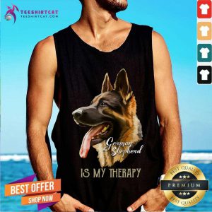 German Shepherd Is My Therapy Tank Top - Design By Teeshirtcat.com