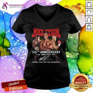 Mike Tyson 55th Anniversary 1966 2021 Thank You For The Memories Signature V Neck