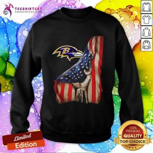 Baltimore Ravens Logo And American Flag Drop 2021 Sweatshirt