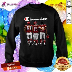 Kansas City Chiefs Champion Kelce Mahomes And Hill Signatures Sweatshirt - Design By Teeshirtcat.com