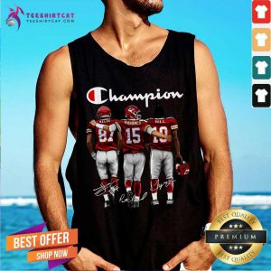 Kansas City Chiefs Champion Kelce Mahomes And Hill Signatures Tank Top - Design By Teeshirtcat.com