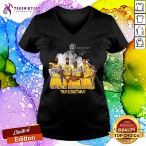 Kobe Bryant We Promise You WeLl Continue Your Legacy Mean Signatures V Neck - Design By Teeshirtcat.com