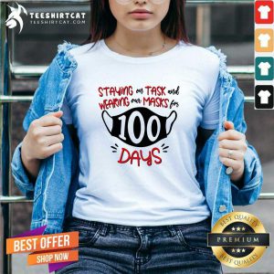 Staying On Task And Wearing Our Masks For 100 Days V Neck