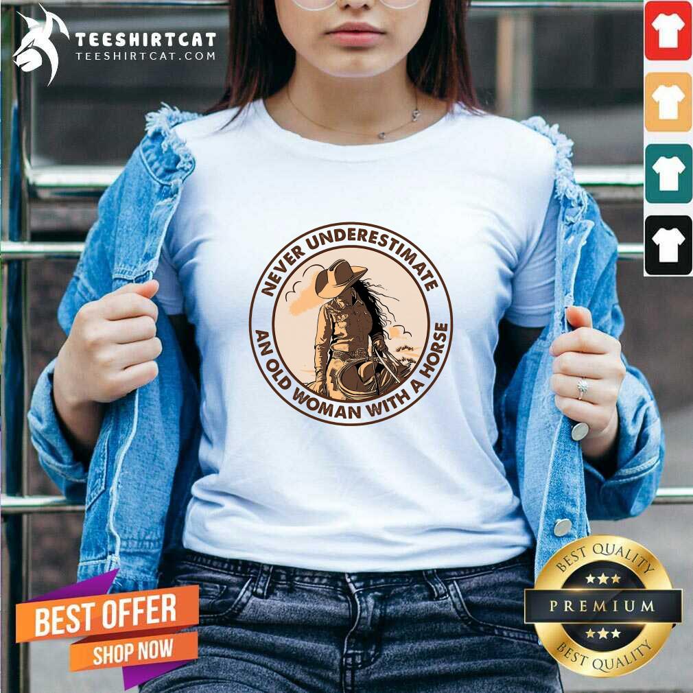 Never Underestimate An Old Woman With A Horse V Neck Never Underestimate An Old Woman With A Horse V Neck