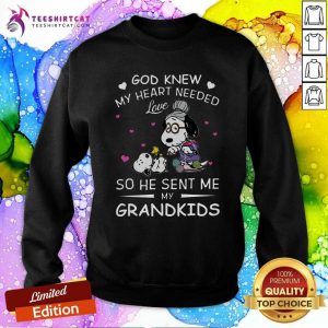 Snoopy And Woodstock God Knew My Heart Needed So He Sent Me My Grandkids 2021 Sweatshirt