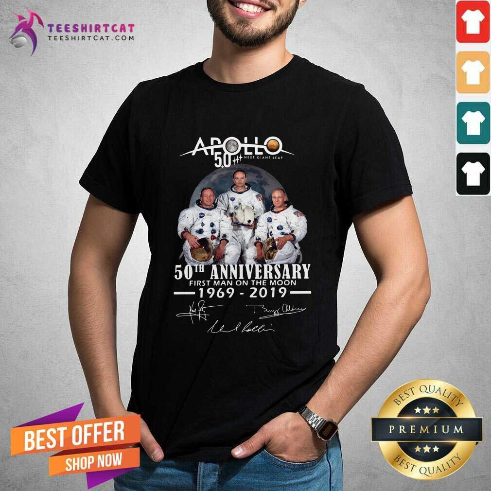 Apollo Next Giant Leap 52 Years Thank You For The Memories Signatures Shirt - Design By Teeshirtcat.com