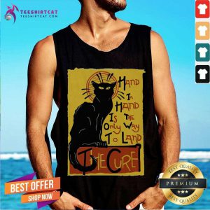 Black Cat Hand In Hand Is The Only Way To Land The Cure Tank Top- Design By Teeshirtcat.com