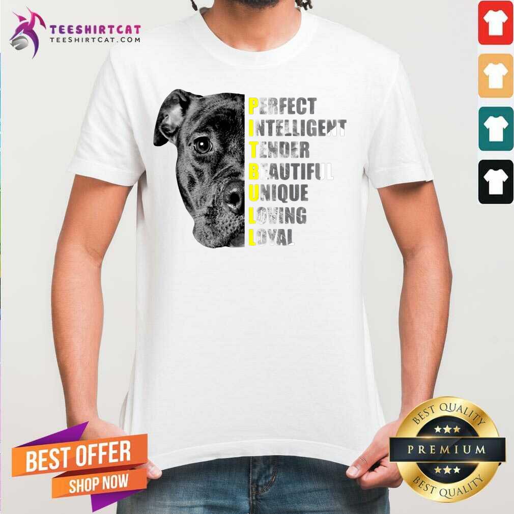 Pit Bull Perfect Intelligent Tender Beautiful Unique Loving Loyal Shirt